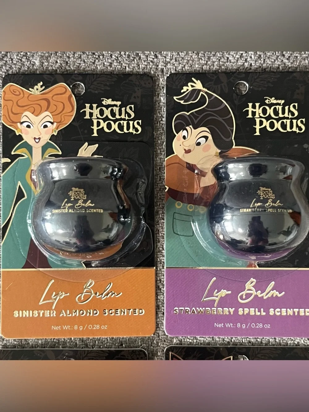 Disney Hocus Pocus 4 Scented Cauldron Shape Lip Balms Witches Binx Halloween